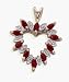 Genuine Ruby Gemstone and Diamond Gold Heart Pendant