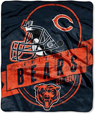 Chicago Bears 50"x60" Royal Plush Raschel Throw Blanket - Grandstand Design (Package of 2)
