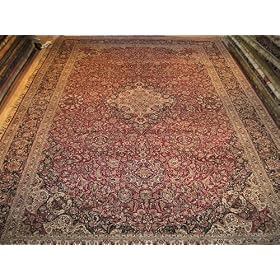 Handmade Pakistani Kashan Rug 9'9x14'8 by Oscar Isberian Rugs
