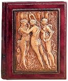 Three Graces Genuine Italian Leather Photo Album / Wedding Album / Scrapbook, Embossed Art, Gift Boxed, 9.5x12"