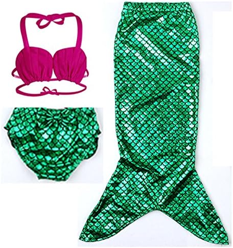 Mermaid Tail Swimmable Bikini Set Swimming Costume Fin Fun Swimwear Swimsuit (4-5Y)