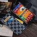 RAYTOP Luxury Brand Designer Black Checks Leather Cases Covers Wallet Kickstand for Samsung Galaxy Note 3 N9000 Note 3 Plaid Card Holder Magnetic Clasp Classy Decent Men Women