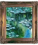 Art Reproduction Oil Painting - Monet Paintings: Nympheas with Renaissance Bronze Frame - Bronze Finish - 30 X 34 - Hand Painted Framed Canvas Art