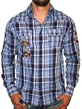 CHRISTIAN AUDIGIER Ed Hardy Mens Garage Parts Plaid Woven Shirt Blue