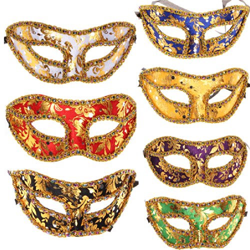 Halloween Half Face Masquerade Ball Venetian Masks Costumes 10pcs Set