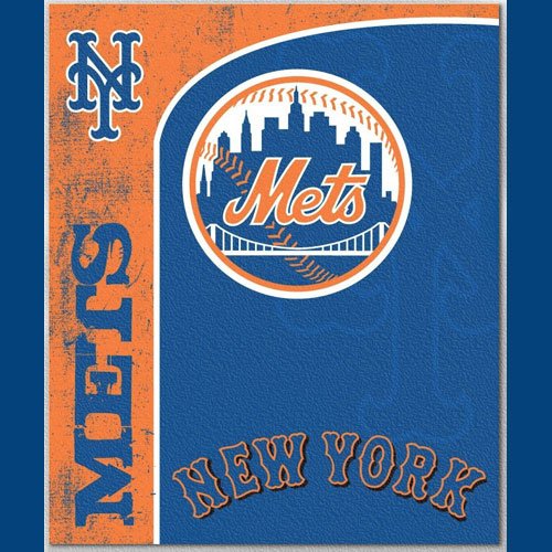 MLB New York Mets 50-Inch-by-60-Inch Micro Plush Raschel Throw 
