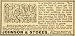 1892 Ad Johnson Stokes Seeds Gardening Flowers Floral 219 Market Good Luck - Original Print Ad