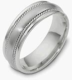 Stylish Custom 7mm Platinum Comfort Fit Wedding Band Ring