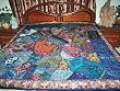 ZARDOZI EMBROIDERED BEADS SARI TAPESTRY BEDSPREAD COVERLET THROW WALL HANGING