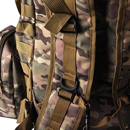 Shinysnail Military Tactical Backpack 55L Rucksack Waterproof for Outdoor Hiking Camping Molle Bags