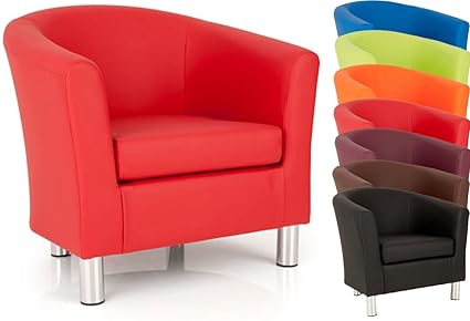 fauteuil cabriolet en cuir rouge