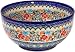 Polish Pottery Ceramika Boleslawiec, 0411/238, Bowl 23, 10 Cups, Royal Blue Patterns with Red Cornflower and Blue Butterflies Motif