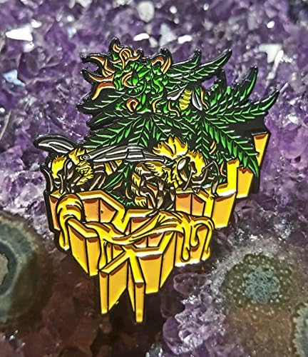 Honey Bee Thc Molecule Hat Pin Lapel Pin Enamel Pin Dab Pin
