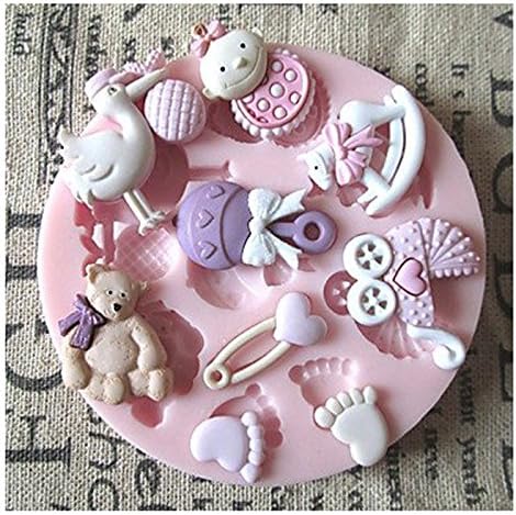 3d Bear Feet Baby Toy Silicone Mold Fondant Molds Sugar Craft Tools Chocolate Mould for Cakes
