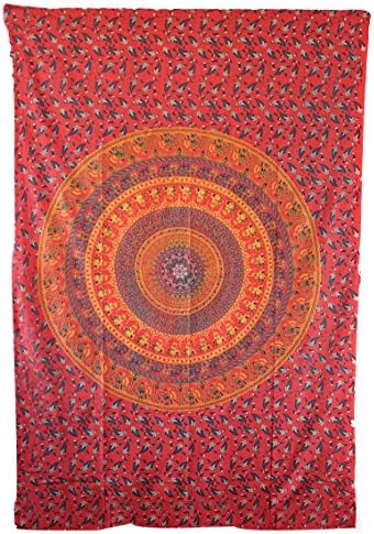 Handicrunch Hippie Mandala Tapestry, Flower Colorful Hippie Wall Hanging, Brand New Lovely Tapestry, Wall Hanging, and Bedspread