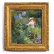 In the Garden - Gold Frame Magnet with pop-out easel (2-3/4" x 2-1/2")