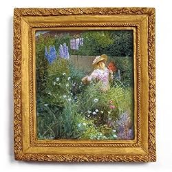 In the Garden - Gold Frame Magnet with pop-out easel (2-3/4" x 2-1/2")