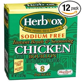 Herb-Ox Chicken Instant Broth & Seasoning, Sodium Free, 8-Count Packets (Pack of 12)