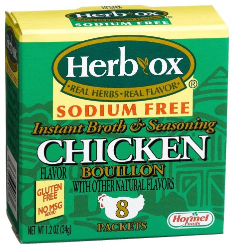 Herb-Ox Chicken Instant Broth & Seasoning, Sodium Free, 8-Count Packets (Pack of 12) by Herb-Ox