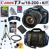 Canon EOS Rebel T3 12.2 MP CMOS Digital SLR Camera with Sigma 18-200mm f/3. ....