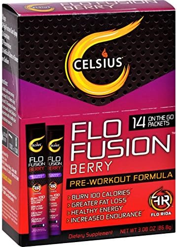2Pack! Celsius Flo Fusion - Powder Sticks - Berry - 14 Packets