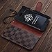 RAYTOP® Luxury Brand Designer Brown Checks Leather Cases Covers Wallet for Samsung Galaxy Note 2 N7100 Note2 Card Holder Magnetic Hand Strap Sleek Business Decent Stylish Classy Classic