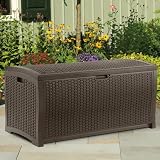 Suncast Mocha Wicker Resin Deck Box