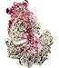 Absolutely Fabulous Pink and Ice Crystal Covered Fancy 3-D Tropical Beta Fish Fashion Ring on Unique Stretch Band Silver Tone