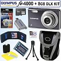 Olympus FE-4000 12MP Digital Camera (Dark Grey) + 8GB Deluxe Accessory Kit