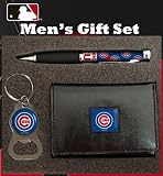 Chicago Cubs Tri-Fold Wallet with Pen & Keychain Gift Set
