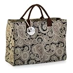 Mud Pie Black Paisley Essential Tote Bag
