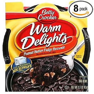Betty Crocker Warm Delights, Peanut Butter Fudge Brownies, 3.3-Ounce Packages (Pack of 8) by Betty Crocker