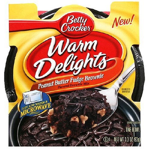 Betty Crocker Warm Delights, Peanut Butter Fudge Brownies, 3.3-Ounce Bowls (Pack of 16) by Betty Crocker