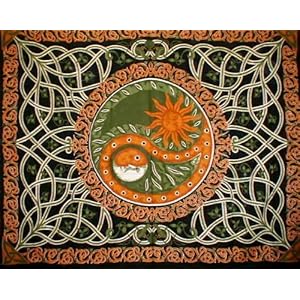 Celtic Celestial Yin Yang Tapestry-Coverlet-Home Decor