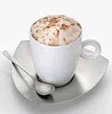 Bonjour Museum Cappuccino Cup & Saucer with Spoon Set Set of 2