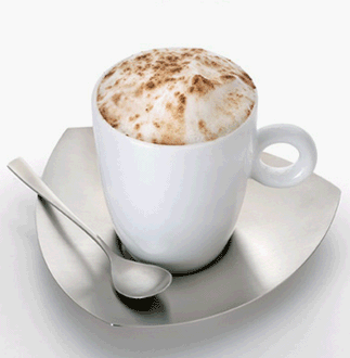 Bonjour Museum Cappuccino Cup & Saucer with Spoon Set Set of 2