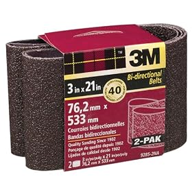 3M 9285NA-2 3-Inch x 21-Inch Extra Coarse Power Sanding Belt by 3M