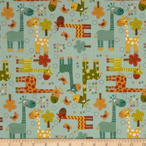 Riley Blake Giraffe Crossing Giraffe Main Teal Fabric