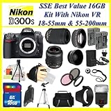 Nikon D300s SLR Digital Camera Body with Nikon 18-55mm f/3.5-5.6G VR AF-S D ....