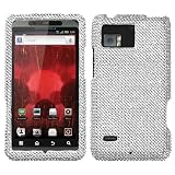 Silver Diamante Protector Faceplate Cover(Diamante 2.0) For MOTOROLA XT875(Droid Bionic)
