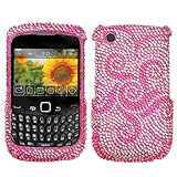 Whirl Flower With Full Rhinestones Hard Protector Case Cover For BlackBerry ....