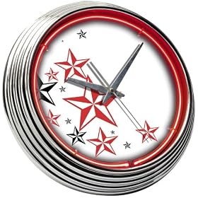 Nautical Stars Neon Clock