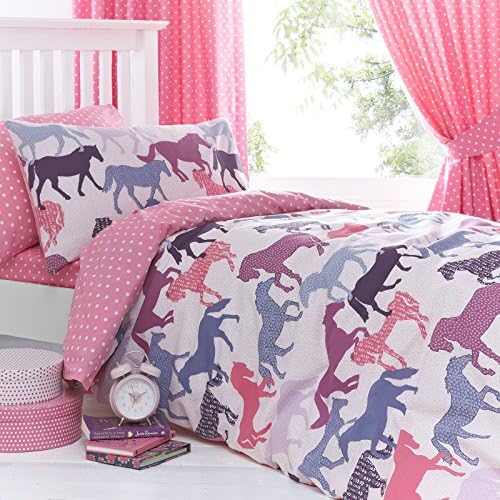 Gallop Horses Single/US Twin Duvet Cover and Pillowcase Set
