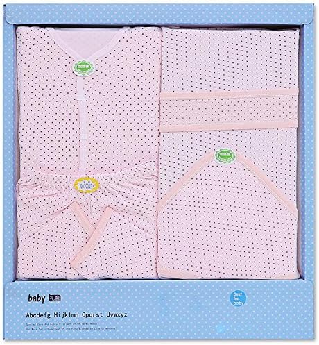 M&C Cotton baby clothes gift set Suitable for spring and summer wear - 4pcs , light powder