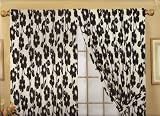 VALENTINO BLACK DAMASK LUXURIOUS HEAVY DUTY SHANELLE CURTAINS FULLY LINED PENCIL PLEAT WITH TIE BACKS DESIGNER CURTAINS  SIZE 90 x 90 (HOME IS HEAVEN)