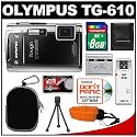 Olympus Tough TG-610 Shock & Waterproof Digital Camera (Black) with 8GB Card + Battery + Case + Accessory Kit