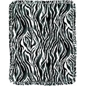 Daisy-Kingdom-No-Sew-Microfleece-Throw-Kit-Soft-Zebra