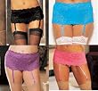 Womens Stretch Lace Garterbelt in Plus Sizes 1x/2x 3x/4x Black Blue Coral Purple