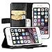 EasyAcc® iPhone 6 Leather Wallet Case 4.7 Black Pouch Holster Flip Folio Case with Kickstand Card Holder Hard Case Stand Cover for iPhone 6 4.7 - Black