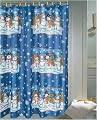 Snowman Blue Shower Curtain